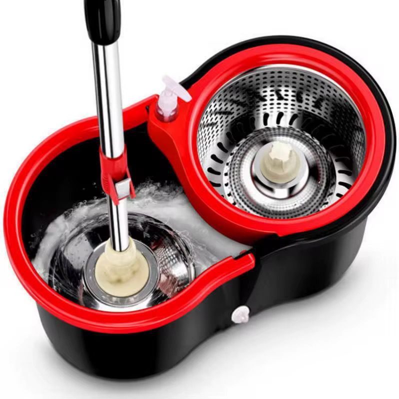 Set Mop Rotativ, Cuva din Inox, 5 Rezerve