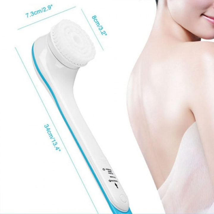 Perie rotativa pentru corp, Spin Spa, Plastic, 5 accesorii, Alb/Albastru